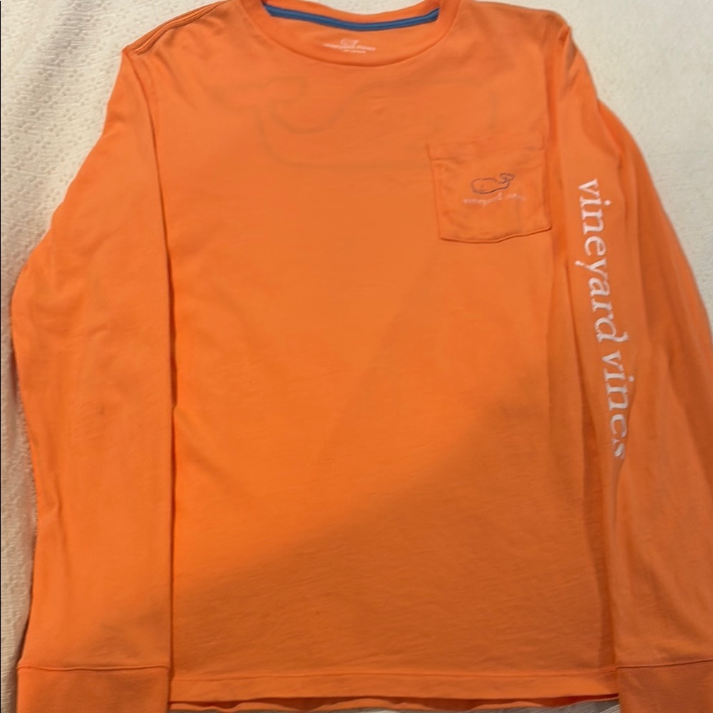 Vineyard Vines Boys Orange Long Sleeve Tee